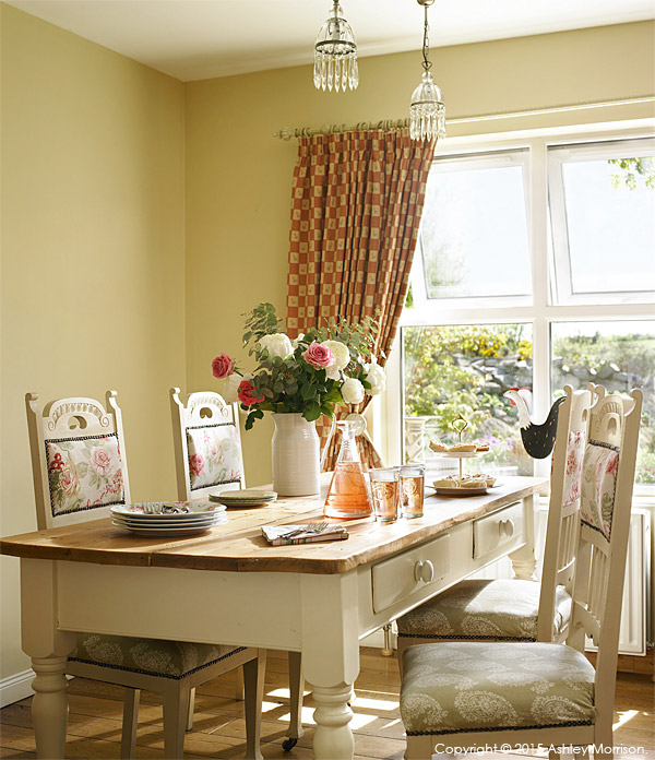 The dining area in Lesley & Lindsay Anderson's cottage style bungalow.