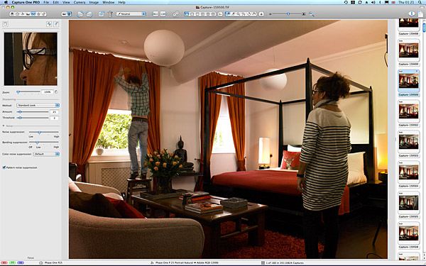 Setting up the shot in the Thai suite in myhotel Chelsea.