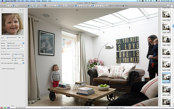 Evie Preston in the living room of her parent's Victorian mid terrace townhouse in Belfast.
