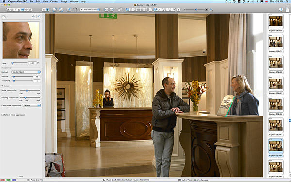 Behind the scenes during the shoot of the Reception area at Killarney Park Hotel in the Irish County of Kerry.