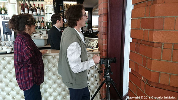 Behind the scenes during the shoot at the Dylan Hotel in Dublin.