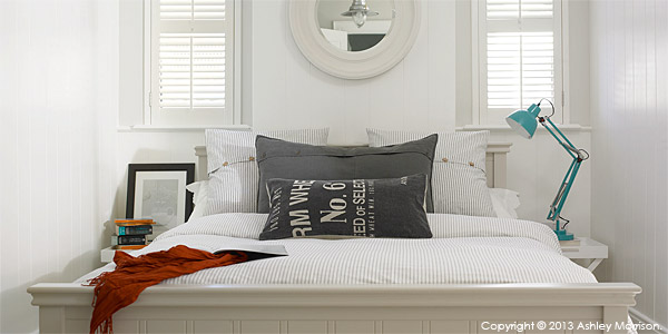 Industrial cushions and bedroom items available from Natural Calico.