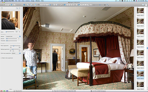 One of the first pictures taken in the bedroom of the Presidential suite at The K Club near Straffan in County Kildare.