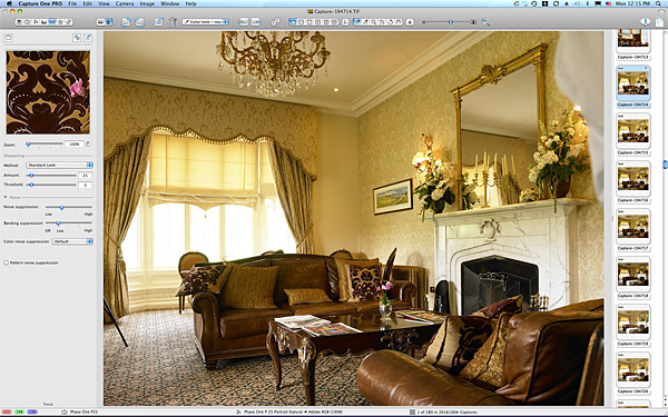 Setting up the shot of the South Snug sitting room area at the Trump International Golf Hotel near Aberdeen in Scotland.