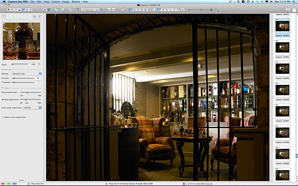 Setting up the Whisky room shot at the Trump International Golf Hotel near Aberdeen in Scotland.