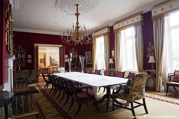 The original picture taken of the dining room in Straffan House at The K Club in County Kildare.