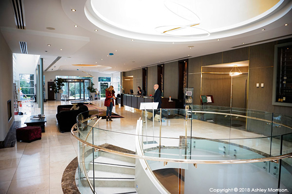 Recce shot of the newly refurbished reception area at Dunboyne Castle Hotel.
