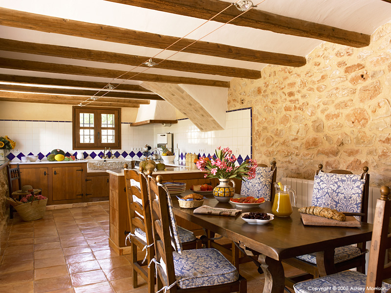 the kitchen in Black's Spanish finca located near Javea on the Costa Blanca.